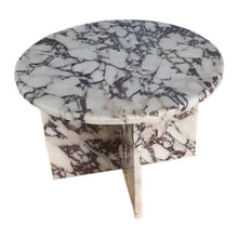 Carregar imagem no visualizador da galeria, Calacatta Viola Marble Round Polished Coffee Table (D)24" (H)16"