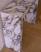 Carregar imagem no visualizador da galeria, Calacatta Viola Marble Rectangular Console Polished (W)12" (L)40" (H)30"