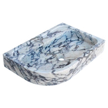 Carregar imagem no visualizador da galeria, Calacatta Viola Marble Wall-mount Bathroom Rectangular Corner Sink (W)16" (L)24" (H)4"
