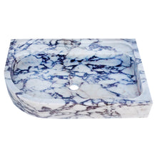 Carregar imagem no visualizador da galeria, Calacatta Viola Marble Wall-mount Bathroom Rectangular Corner Sink (W)16" (L)24" (H)4"