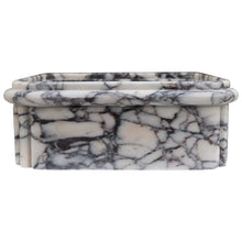 Carregar imagem no visualizador da galeria, Calacatta Viola Marble Wall-Mount Square Fluted Bathroom Sink (W)16" (L)16" (H)6"