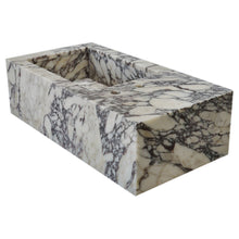 Cargar imagen en el visor de la galería, Calacatta Viola Marble Rectangular Wall-mount Bathroom Sink Side Faucet Holes (W)16" (L)32" (H)9"