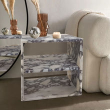 Load image into Gallery viewer, Calacatta Viola Marble End/Side Table, Nightstand Polished (W)14" (L)18" (H)18"