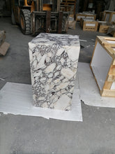 Carregar imagem no visualizador da galeria, Calacatta Viola Marble Cube Design Plinth End/Side Table, Nightstand Polished (W)14" (L)14" (H)24"
