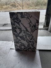 Carregar imagem no visualizador da galeria, Calacatta Viola Marble Cube Design Plinth End/Side Table, Nightstand Polished (W)14" (L)14" (H)24"