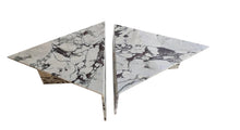 Carregar imagem no visualizador da galeria, Calacatta Viola Marble Triangular Design Coffee Table Polished Set of 2