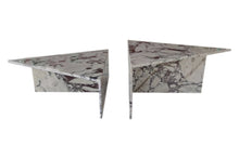Carregar imagem no visualizador da galeria, Calacatta Viola Marble Triangular Design Coffee Table Polished Set of 2