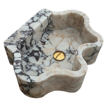 Carregar imagem no visualizador da galeria, Calacatta Viola Marble Wall-mount Bathroom Sink Wavy Edges (W)16" (L)21" (H)6"