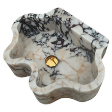 Carregar imagem no visualizador da galeria, Calacatta Viola Marble Wall-mount Bathroom Sink Wavy Edges (W)16" (L)21" (H)6"