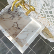 Carregar imagem no visualizador da galeria, Calacatta Viola Marble Wall-mount Bathroom Sink (W)14" (W)18" (H)5"