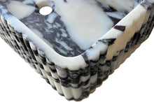 Carregar imagem no visualizador da galeria, Calacatta Viola Marble Wall-Mount Rectangular Fluted Bathroom Sink (W)16" (L)24" (H)8"