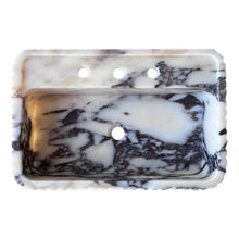 Carregar imagem no visualizador da galeria, Calacatta Viola Marble Wall-Mount Rectangular Fluted Bathroom Sink (W)16" (L)24" (H)8"