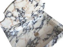 Carregar imagem no visualizador da galeria, Calacatta Viola Marble Wall-Mount Bathroom Sink with Backsplash (W)18" (L)24" (H)6"