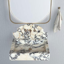 Carregar imagem no visualizador da galeria, Calacatta Viola Marble Wall-Mount Bathroom Sink with Backsplash (W)18" (L)24" (H)6"
