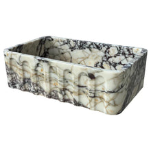 Carregar imagem no visualizador da galeria, Calacatta Viola Marble Wall-mount Bathroom Vanity Sink Fluted Front (W)19.5" (L)31.5" (H)10"