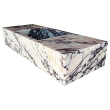 Carregar imagem no visualizador da galeria, Calacatta Viola Marble Wall-mount Bathroom Vanity Sink Fluted Front (W)20" (L)56"