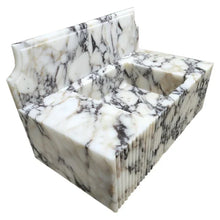 Carregar imagem no visualizador da galeria, Calacatta Viola Marble Wall-mount Bathroom Vanity Sink Fluted Front (W)21" (L)37"