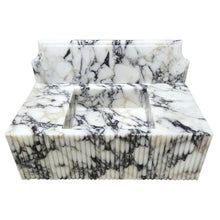 Carregar imagem no visualizador da galeria, Calacatta Viola Marble Wall-mount Bathroom Vanity Sink Fluted Front (W)21" (L)37"