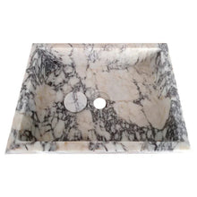 Carregar imagem no visualizador da galeria, Calacatta Viola Marble Rectangular Wall-mount Bathroom Sink Drain Cap (W)14" (W)18" (H)5"