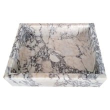 Carregar imagem no visualizador da galeria, Calacatta Viola Marble Rectangular Wall-mount Bathroom Sink Drain Cap (W)14" (W)18" (H)5"