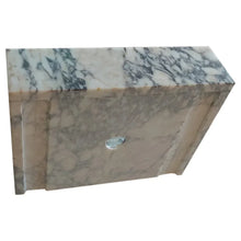 Carregar imagem no visualizador da galeria, Calacatta Viola Marble Rectangular Wall-mount Bathroom Sink Drain Cap (W)14" (W)18" (H)5"
