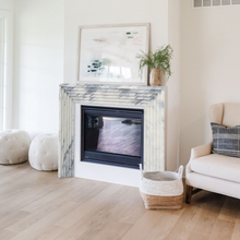 Load image into Gallery viewer, Calacatta Viola Marble Art Deco Fireplace Mantel Polished (L)60" (H)47" (D)8"