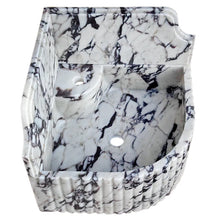 Carregar imagem no visualizador da galeria, Calacatta Viola Marble Wall-mount Bathroom Corner Sink Fluted with 8" Backsplash
