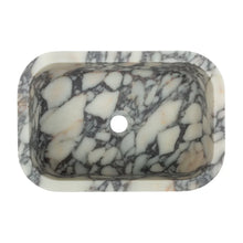 Carregar imagem no visualizador da galeria, Calacatta Viola Marble Rectangular Wall-mount Bathroom Sink (W)12" (W)18" (H)7"