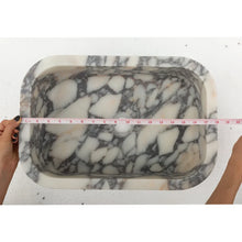 Carregar imagem no visualizador da galeria, Calacatta Viola Marble Rectangular Wall-mount Bathroom Sink (W)12" (W)18" (H)7"