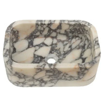 Carregar imagem no visualizador da galeria, Calacatta Viola Marble Rectangular Wall-mount Bathroom Sink (L)18" (W)12" (H)6"