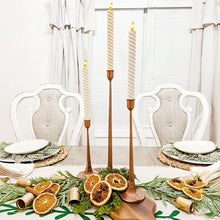 Carregar imagem no visualizador da galeria, Copper Finish Cast Iron Taper Candle Holders, Set of Three