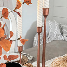 Carregar imagem no visualizador da galeria, Copper Finish Cast Iron Taper Candle Holders, Set of Three