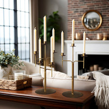 Carregar imagem no visualizador da galeria, Freestanding Antique Iron Candelabra, Set of Two