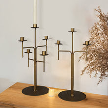 Carregar imagem no visualizador da galeria, Freestanding Antique Iron Candelabra, Set of Two