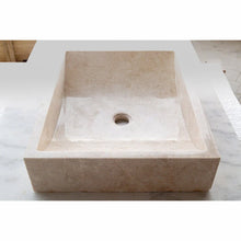 Carregar imagem no visualizador da galeria, Cappuccino Beige Marble Rectangular Above Vanity Bathroom Sink (W)18" (L)21.5" (H)5"