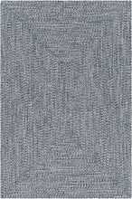 Load image into Gallery viewer, Blue Braided Faux Jute Rug