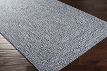 Load image into Gallery viewer, Blue Braided Faux Jute Rug