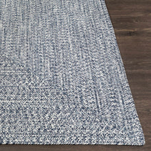 Load image into Gallery viewer, Blue Braided Faux Jute Rug