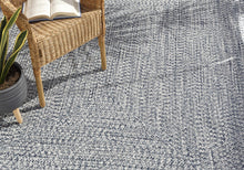 Load image into Gallery viewer, Blue Braided Faux Jute Rug