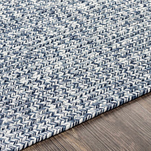 Load image into Gallery viewer, Blue Braided Faux Jute Rug