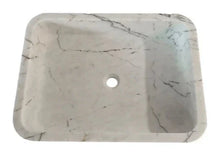 Cargar imagen en el visor de la galería, Carrara White Marble Rectangular Wall-mount Bathroom Sink (W)16" (L)24" (H)5"