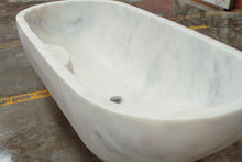 Load image into Gallery viewer, Bianco Carrara White Marble Bathtub Hand-carved from Solid Marble Block (W)30" (L)70" (H)20"