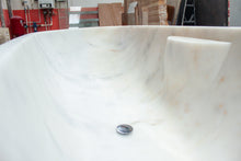 Load image into Gallery viewer, Bianco Carrara White Marble Bathtub Hand-carved from Solid Marble Block (W)30" (L)70" (H)20"