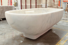 Load image into Gallery viewer, Bianco Carrara White Marble Bathtub Hand-carved from Solid Marble Block (W)30" (L)70" (H)20"