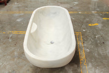 Load image into Gallery viewer, Bianco Carrara White Marble Bathtub Hand-carved from Solid Marble Block (W)30" (L)70" (H)20"