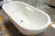 Load image into Gallery viewer, Bianco Carrara White Marble Bathtub Hand-carved from Solid Marble Block (W)30" (L)70" (H)20"