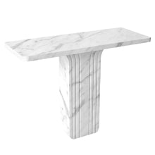 Cargar imagen en el visor de la galería, Carrara White Marble Designer Console Polished (W)15" (L)40" (H)32"