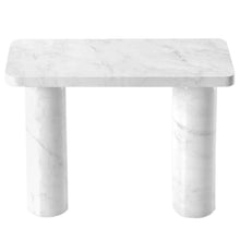 Cargar imagen en el visor de la galería, Carrara White Marble Designer Round Legs Console Polished