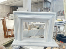 Cargar imagen en el visor de la galería, Carrara White Marble Hand-carved Fireplace Mantel Polished (W)14" (L)67" (H)69"