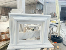 Cargar imagen en el visor de la galería, Carrara White Marble Hand-carved Fireplace Mantel Polished (W)14" (L)67" (H)69"